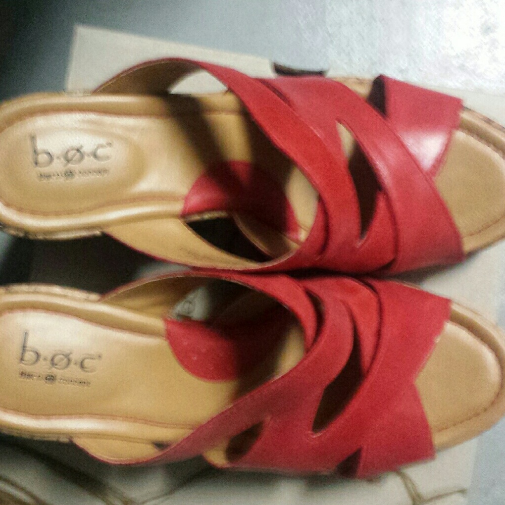 New Leather wedge sandals